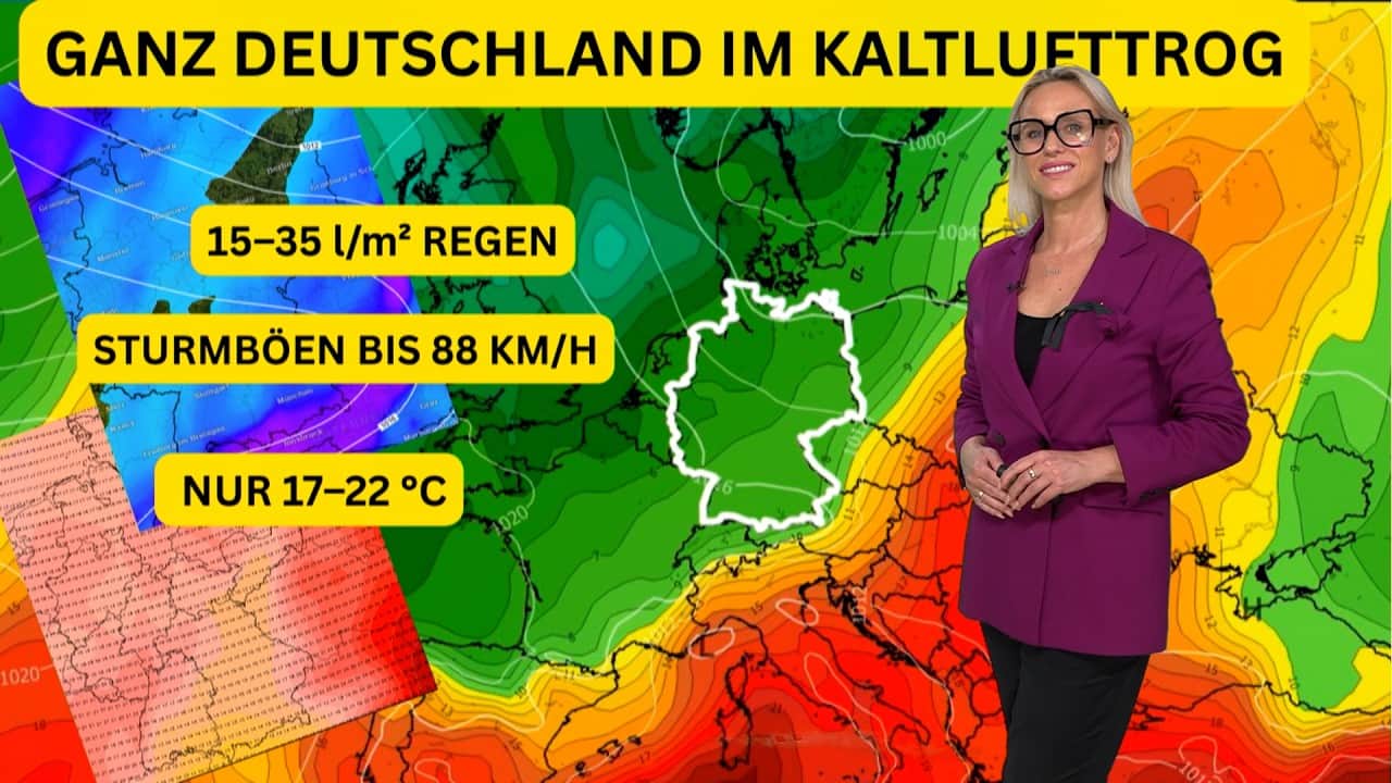 Gefahr durch Kaltluftfront in den Alpen: Starkregen und Sturmböen bis 110 km/h