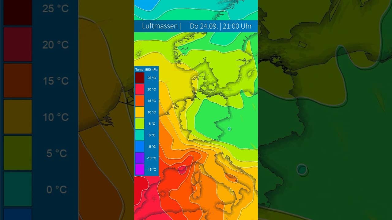 Warmluft in 1500 Metern über Deutschland: 850‑hPa-Lage bringt Gewitterrisiko