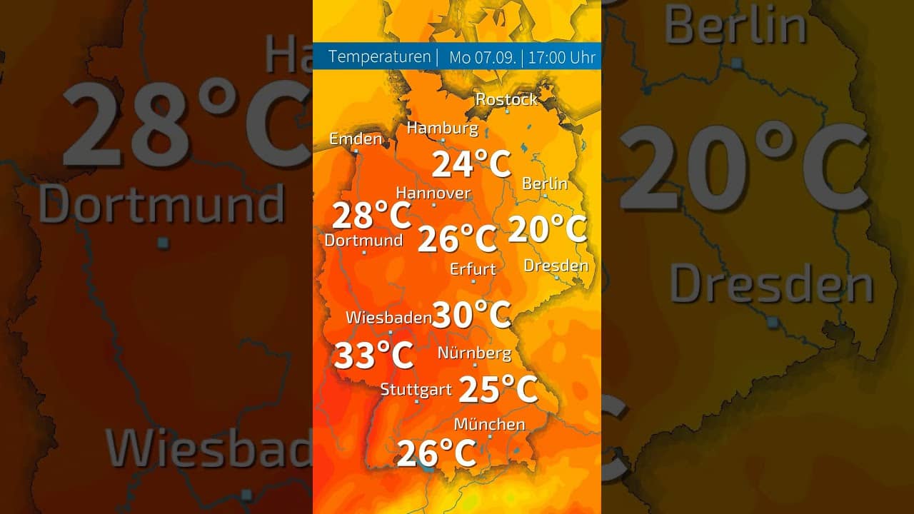 34 °C HEUTE! Der September dreht noch einmal richtig auf  Deutschland schwitzt!