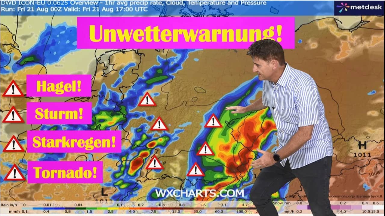 Achtung heute! Gewitter, Hagel und sogar Tornados  dann kommt die nächste Hitzewelle!