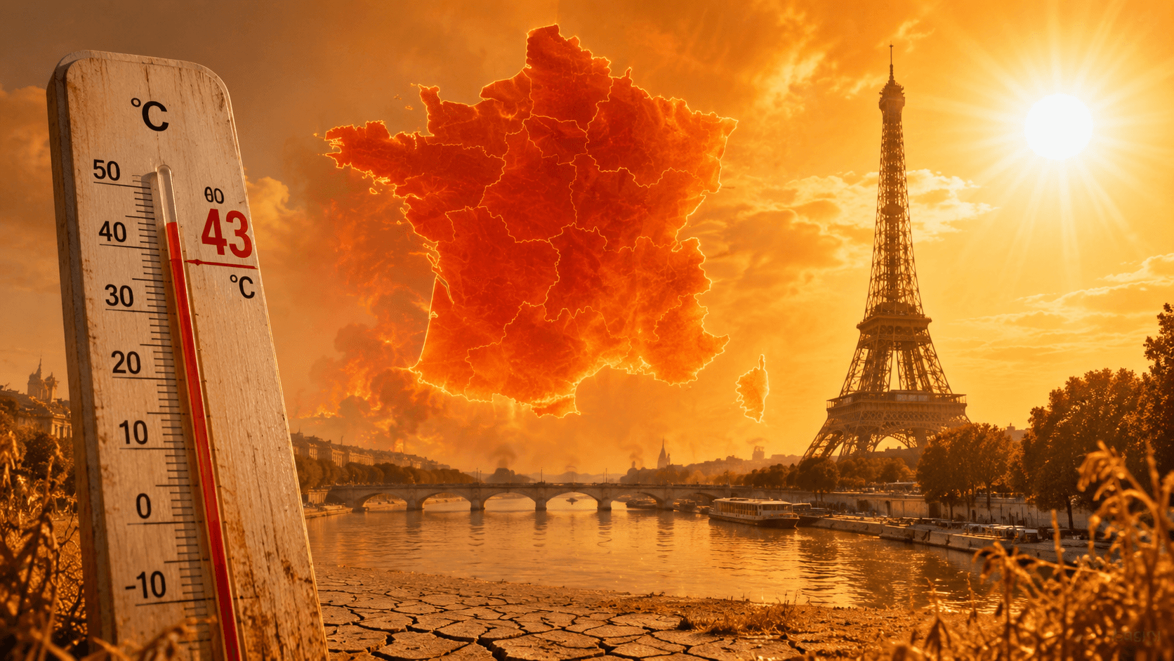 Frankreich alarmiert wegen extremer Hitzewelle: Météo-France warnt vor bis zu 43 Grad Frankreich erlebt derzeit eine außergewöhnlich intensive und lang anhaltende Hitzewelle mit bereits erschreckenden Temperatur-Rekorden