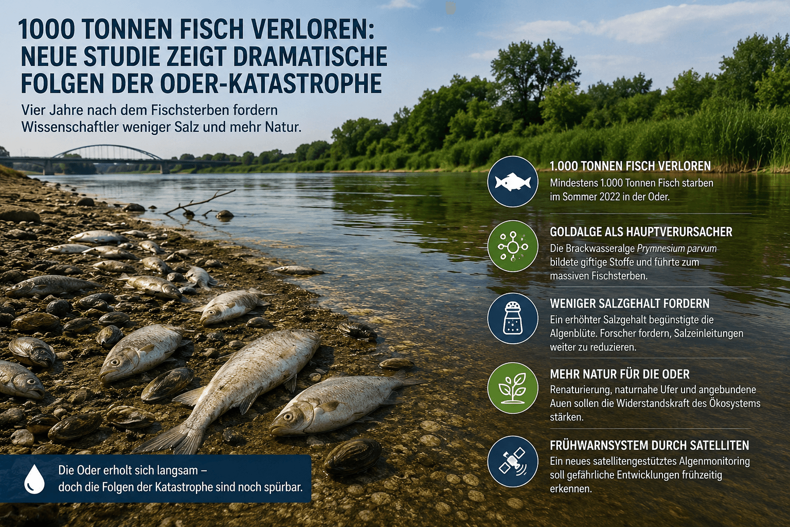 1000 Tonnen Fisch verloren: Neue Studie zeigt dramatische Folgen der Oder-Katastrophe