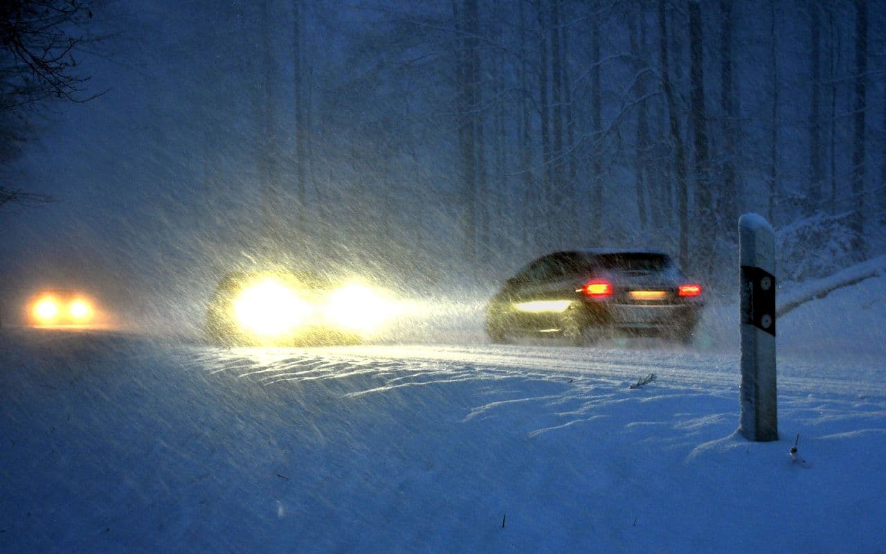 Schneegestöber in Sachsen