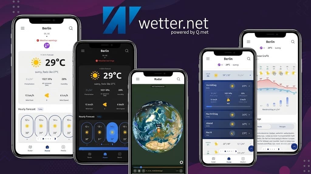 wetter.net App – kostenlose Wetter App für iPhone und Android mit Regenradar und Pollenflug