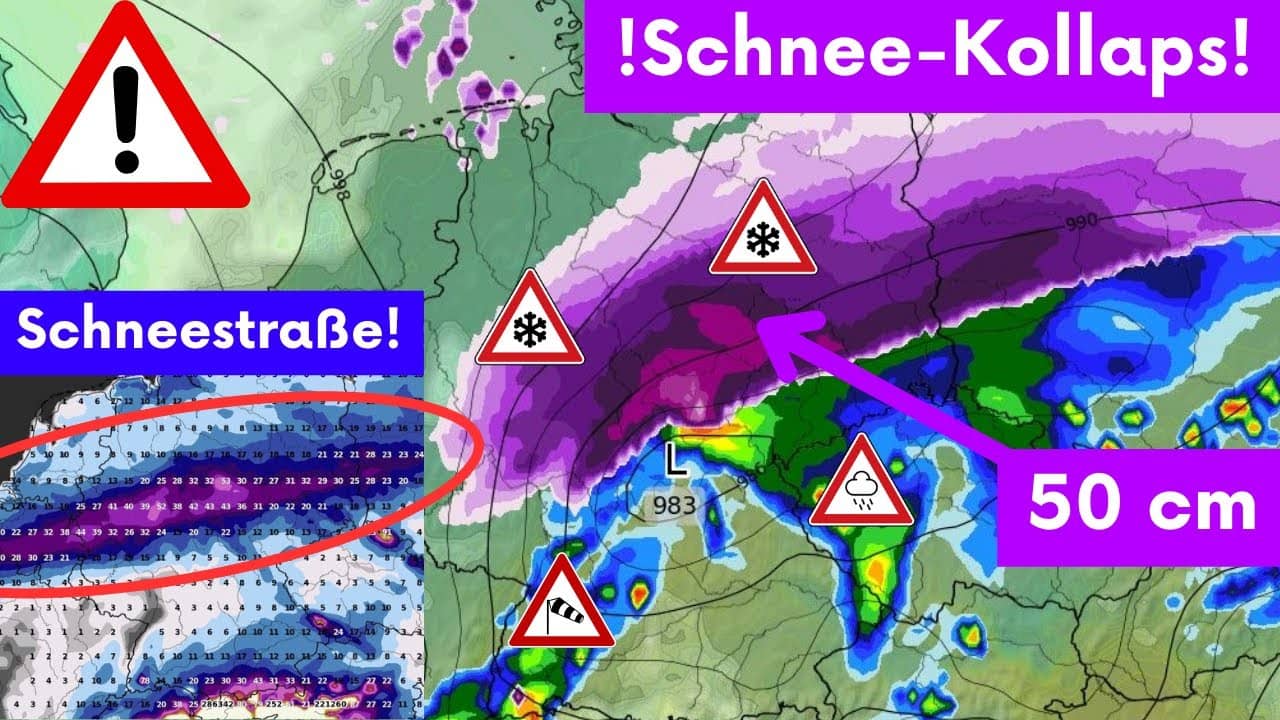 Schneesturm in Deutschland: Schneetief bringt 50 cm Neuschnee und Verkehrschaos