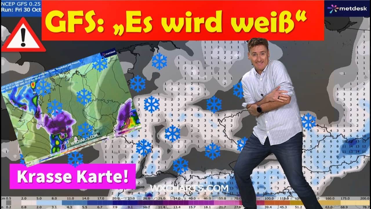 Erster Schnee bis ins Flachland: GFS Prognose für Deutschland