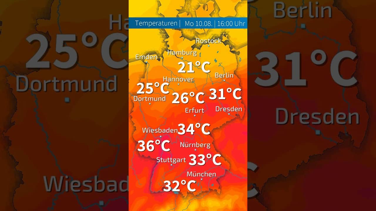 Seit Wochen Hitze & kein Ende in Sicht: Die Hitze dreht schon wieder auf bis 38 Grad! #shorts