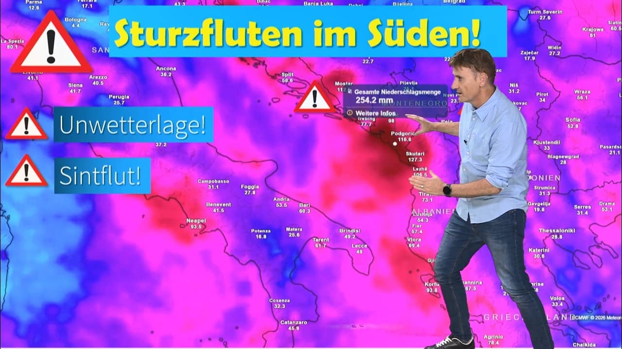 Starkregen und Überschwemmungen in Italien gefährden Herbsturlauber
