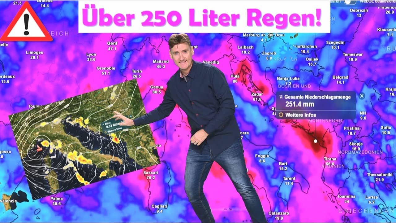 Starkregen in Italien und Balkan: Überschwemmungen gefährden Herbsturlauber
