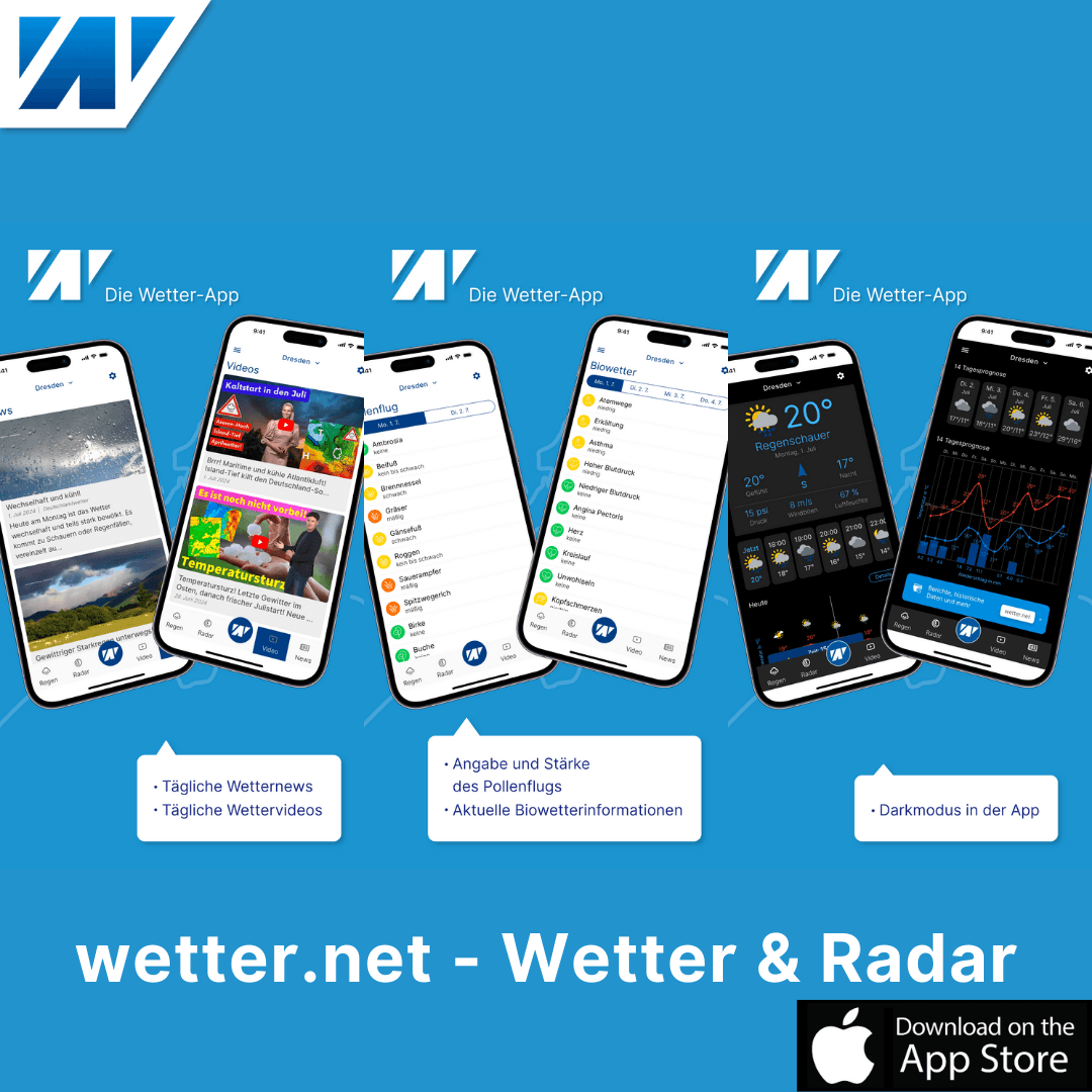 „Wetter.net - Wetter & Radar“: Neue Wetter-App jetzt auch für iOS im App Store verfügbar